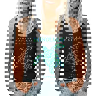 Honolulu Hawaii Sea Turtle Boys Girls Toddler Women Tank Top | Mazezy