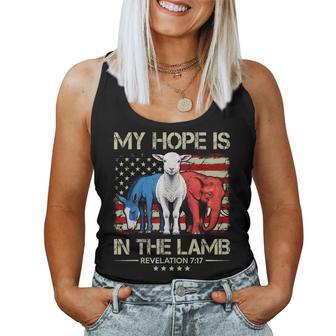 My Hope Is In The Lamb Elephant Donkey Usa Scripture Women Tank Top - Thegiftio UK