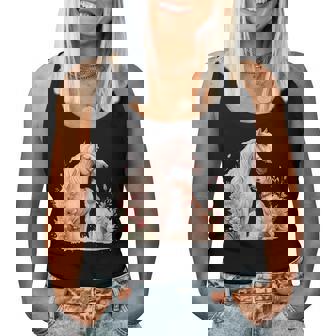 Horse And Dog Silhouette Love Harmony Women Tank Top - Monsterry