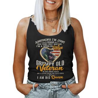 I'm A Spoiled Wife Of A Grumpy Old Veteran Veteran's Wife Women Tank Top - Thegiftio UK