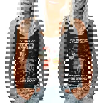 Italian Christmas Donkey Xmas Pajamas For Donkey Lover Women Tank Top | Seseable CA