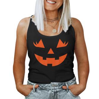 Jack O Lantern Face Girls Pumpkin Halloween Costume Women Tank Top - Thegiftio UK
