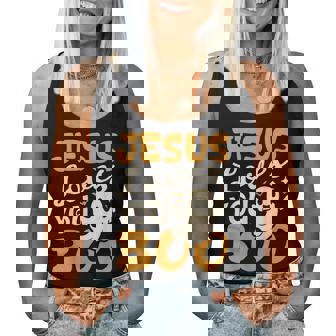 Jesus Loves You Boo Christian Halloween Ghost Women Tank Top - Seseable