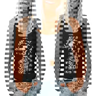 Just Another Day In Hr Skeleton Coffee Halloween Women Tank Top - Seseable
