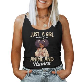 Just A Girl Who Loves Anime And Ramen African American Women Tank Top - Thegiftio