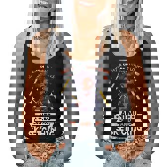 Just A Girl Who Loves Anime And Sketching Afro Anime Merch Women Tank Top | Mazezy