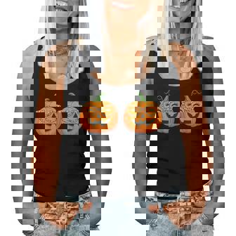 Just Here For The Pumpkins Halloween Couple Men Women Tank Top | Mazezy