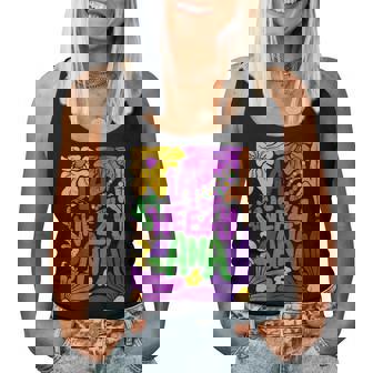 La Weezy Ana Boho Flower Groovy Mardi Gras Women Tank Top | Mazezy