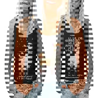 Lamapruch Alpaka Lama Lebe Liebe Lachepruch Llama Tank Top Frauen - Geschenkecke