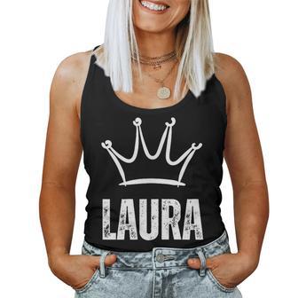 Laura Queen Crown Nombre Personalizado De Cumpleaños 1 Ganador Camiseta sin mangas para mujer - Regaloses