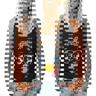Leopard Print Thanksgiving Turkey Face Glasses Girls Women Tank Top - Monsterry