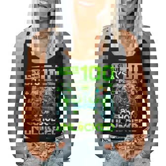 Level 100 Days Of School Unlocked 100Th Day Teacher Boy Women Tank Top | Seseable FR