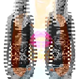 Libra Queens Birthday Pink Lips Afro Girls Libra Zodiac Sign Women Tank Top - Monsterry