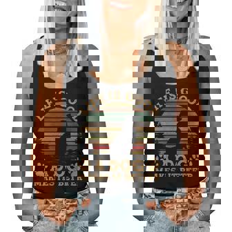 Life Is Good A Dog Makes It Better Vintage Women Tank Top - Thegiftio