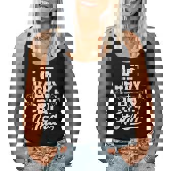 Lift Heavy Pray Hard Gym Christian Jesus Faith Women Tank Top | Seseable UK