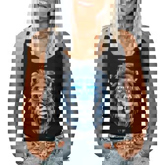 Lions Blue Animal School Sport Fan Lion Women Tank Top - Thegiftio