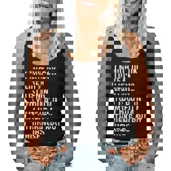 I Might Look Like I'm Listening Horse Women Tank Top | Mazezy