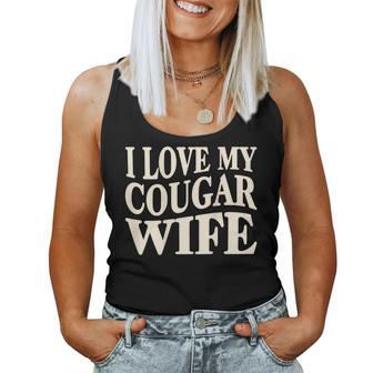 I Love My Cougar Wife I Heart My Cougar Wife On Back Women Tank Top | Mazezy