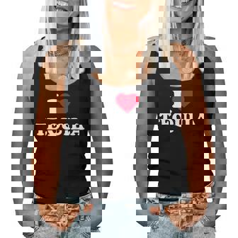 I Love Heart Tequila Lover Drinker Drinking Alcohol Women Tank Top - Thegiftio