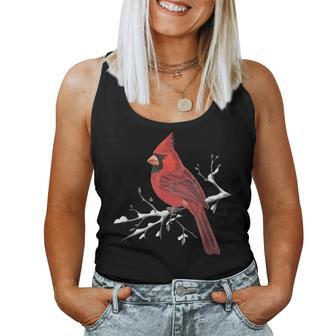 Majestic Red Cardinal Birdwatching Birdwatcher Bird Lover Women Tank Top - Thegiftio UK