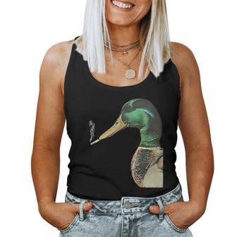 Mallard Smoking Cigarette Meme Mallard Duck Hunting Women Tank Top | Mazezy