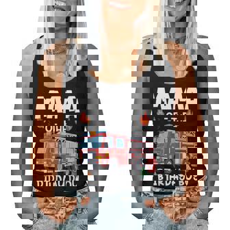 Mama Of The Birthday Boy Fire Truck Firefighter Mom Bday Women Tank Top - Monsterry