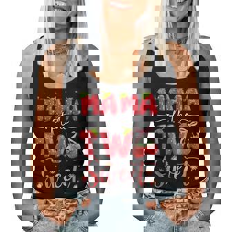 Mama Of The Two Sweet 2Nd Birthday Girl Strawberry Women Tank Top - Monsterry