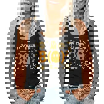 Math Teacher Ghost Cute Spooky Teacher Halloween Women Tank Top - Thegiftio