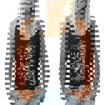 Messy Bun Skeleton Halloween Costume Never Better Women Tank Top | Mazezy