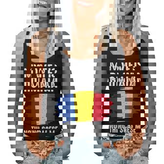 Mi Esposa Es Rumana Rumania Orgullo Bandera Patrimonio Raíces Orgulloso Camiseta sin mangas para mujer - Regaloses