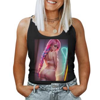 Mignonexy Anime Manga Waifu Rose Lingerie Portrait Débardeur pour femme - Cadeauxyz