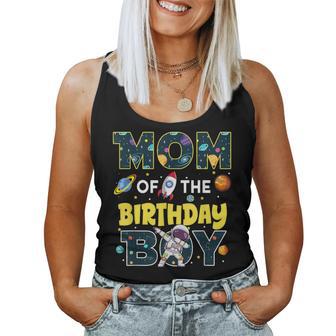 Mom Of The Birthday Boy Astronaut Family Space Planets Women Tank Top - Thegiftio UK