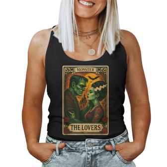 The Monster Frankenstein And Bride The Lovers Men Women Tank Top - Monsterry