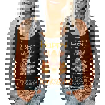 Moose Fall Thanksgiving Happy Thanksgiving Women Tank Top - Monsterry