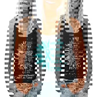 Motivation Cervical Cancer Awareness Sunflower Support Teal Women Tank Top - Monsterry