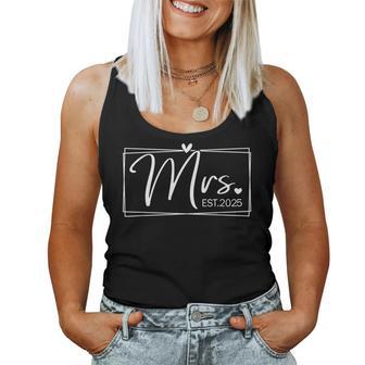 Mrs Est 2025 Just Married Wedding Wife Bridal Mr & Mrs Women Tank Top | Mazezy