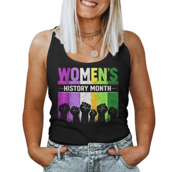 National History Month March Fist Retro Vintage Women Tank Top | Mazezy