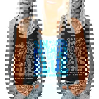 In November We Wear Ribbon Blue Diabetes Awareness Women Women Tank Top | Mazezy