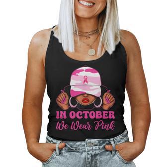 In October We Wear Pink Black Camo Breast Cancer Women Tank Top - Thegiftio UK