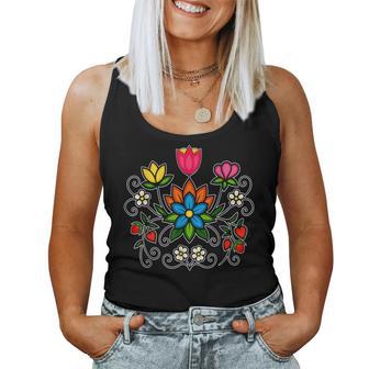 Ojibwe Floral Indigenous Botanical Woodland Wild Flowers Women Tank Top | Seseable CA