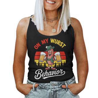 Oktoberfest On My Wurst Behavior German Women Women Tank Top - Thegiftio UK