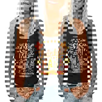 One Thankful Nana Leaves Fall Autumn Thanksgiving Women Tank Top - Thegiftio