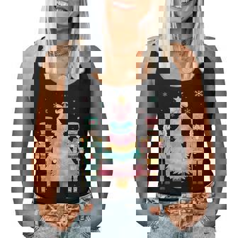 Pastel Nutcracker Soldier Pink Bow Christmas Tree Girl Women Tank Top - Monsterry