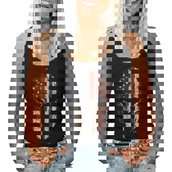 Patriotic American Helmet Warrior Usa Flag Spartan Women Tank Top - Monsterry