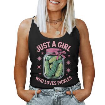 Pickle Dill Pickling Just A Girl Who Loves Pickles Women Tank Top | Seseable UK