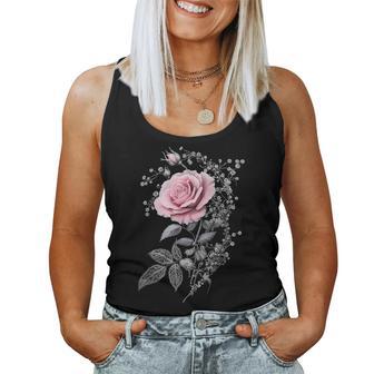Pink Rose Flower Botanist Garden Flower Rose Women Tank Top - Monsterry