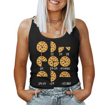 Pizza Slice Fraction Math Teacher Back To School Educational Women Tank Top | Mazezy