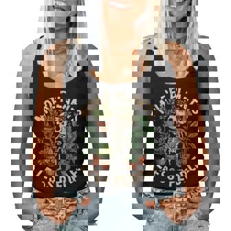 More Plants Less People Skeleton Plant Lover Women Tank Top - Monsterry