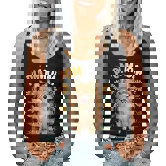 Pom Mom Pomeranian Dog Sunflower Lover Women Tank Top | Seseable CA