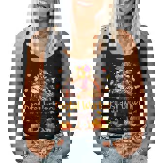 Postal Worker Job Thanksgiving Turkey Flowers Fall Pumpkins Women Tank Top - Monsterry